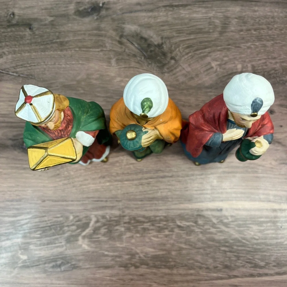 Homco Nativity Wise Men Figurines Multicolor Porcelain 5207 Vintage Set‎ of 3